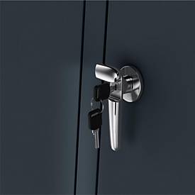 Metzler Wertstoffsammler, 3er-Boxensystem, für Mülltonnen bis 240 l, Türen/Deckel, abschließbar, B 1985 x T 800 x H 1163 mm, Stahl, anthrazitgrau RAL 7016