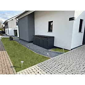 Metzler Wertstoffsammler, 3er-Boxensystem, für Mülltonnen bis 240 l, Türen/Deckel, abschließbar, B 1985 x T 800 x H 1163 mm, Stahl, anthrazitgrau RAL 7016