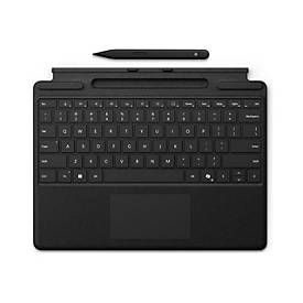 Microsoft Surface Pro Keyboard - Tastatur - mit Trackpad, Beschleunigungsmesser, Surface Slim Pen 2 Ablage- und Ladeschale - QWERTY - Niederländisch - Schwarz - mit Slim Pen 2 - für Microsoft Surface Pro 8, Pro 8 for Business, Pro 9, Pro 9 for Bus...