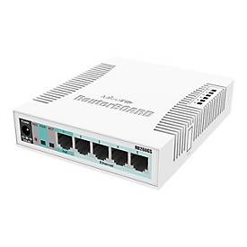 MikroTik RB260GS - Switch - managed - 1 x 10/100/1000 (PoE) + 4 x 10/100/1000 + 1 x SFP - Desktop