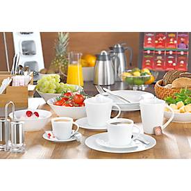 Milchkaffee-Obertasse Caterado ISTA, rund, Ø 96 x H 83 mm, Porzellan, weiß, 6 Stück