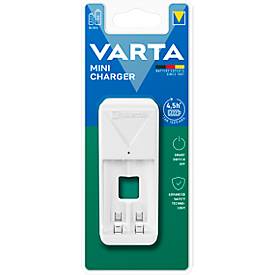 Mini Akkuladegerät für Batterien Varta, 2x AA/AAA, Ladezeit 4,5 h, EU-Stecker, 100-240 V, Timer-Abschaltung,B 43 x T 63 