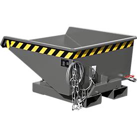 Mini-Spänebehälter Typ EXPO-E 225, Seilzug-Kippvorgang, Inhalt 0,225 m³, bis 750 kg, mausgrau RAL 7005