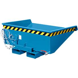 Mini-Spänebehälter Typ EXPO-E 275, Seilzug-Kippvorgang, Inhalt 0,275 m³, bis 750 kg, lichtblau RAL 5012