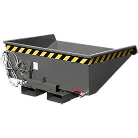 Mini-Spänebehälter Typ EXPO-E 275, Seilzug-Kippvorgang, Inhalt 0,275 m³, bis 750 kg, mausgrau RAL 7005