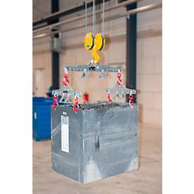 Mini-Traverse TM 400-800, Kranöse, 2 Wirbellasthaken & Abstellfüßen, nach DIN EN 13155, feuerverzinkt