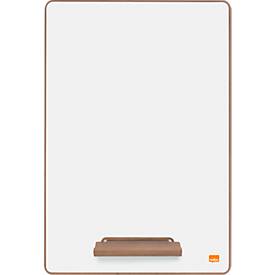 Mini-Whiteboard Nobo, Format A4, beidseitig nutzbar, magnethaftend, beschreibbar, abnehmbarer Ständer, Ablageschale, B 210 x T 5 x H 297 mm, weiß