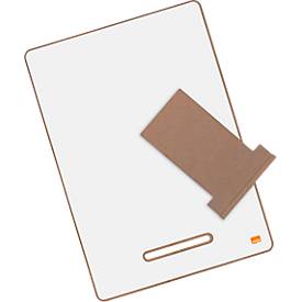Mini-Whiteboard Nobo, Format A4, beidseitig nutzbar, magnethaftend, beschreibbar, abnehmbarer Ständer, Ablageschale, B 210 x T 5 x H 297 mm, weiß