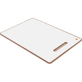 Mini-Whiteboard Nobo, Format A4, beidseitig nutzbar, magnethaftend, beschreibbar, abnehmbarer Ständer, Ablageschale, B 210 x T 5 x H 297 mm, weiß