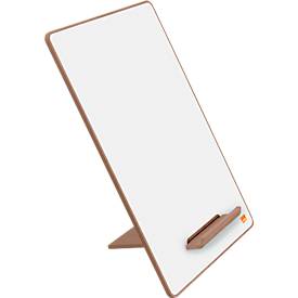 Mini-Whiteboard Nobo, Format A4, beidseitig nutzbar, magnethaftend, beschreibbar, abnehmbarer Ständer, Ablageschale, B 210 x T 5 x H 297 mm, weiß