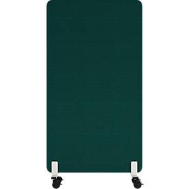 Mobile Akustik-Stellwand Flex auf Rollen, 40 mm stark, B 1000 x H 1400 mm, grün