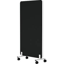 Mobile Akustik-Stellwand Flex auf Rollen, 40 mm stark, B 1000 x H 1600 mm, schwarz