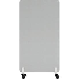 Mobile Akustik-Stellwand Flex auf Rollen, 40 mm stark, B 1000 x H 1800 mm, hellgrau