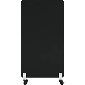 Mobile Akustik-Stellwand Flex auf Rollen, 40 mm stark, B 1000 x H 1800 mm, schwarz