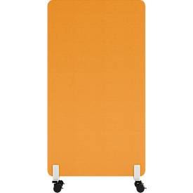 Mobile Akustik-Stellwand Flex auf Rollen, 40 mm stark, B 800 x H 1600 mm, gelb