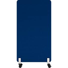 Mobile Akustik-Stellwand Flex auf Rollen, 40 mm stark, B 800 x H 1800 mm, dunkelbau
