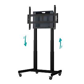 Mobile Displayhalterung eQLift Mobil Basic, für 1 Display bis 86 ″/bis 130 kg, elektrisch höhenverstellbar, VESA, Metall, schwarz