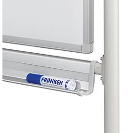 Mobile Drehtafel Franken, Querformat, 360° schwenkbar, mit Stativ, B 1200 x H 900 mm, emailliert weiß