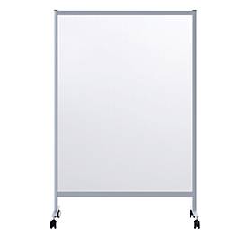 Mobile Spuckschutz-Trennwand Modell B, Acrylglas, Stärke 3 mm, B 1200 x T 390 x H 1800 mm, mit Rollen