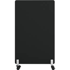 Mobile Stellwand Modus mit Rollen, 25 mm stark, B 1000 x H 1400 mm, schwarz