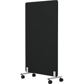 Mobile Stellwand Modus mit Rollen, 25 mm stark, B 800 x H 1600 mm, schwarz