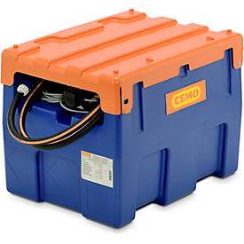 Mobile Tankstelle CEMO Blue-Mobil EASY, mit Membranpumpe CEMATIC BLUE 12 V, 200 l Tank für AdBlue®, Klappdeckel, B 800 x T 620 x H 610 mm