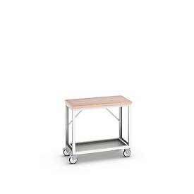 Mobile Werkbank Bott verso, Multiplex-Platte, 1 Ablageboden, mit Querstrebenset, B 1000 x T 600 x H 930 mm, RAL 7035 Lichtgrau
