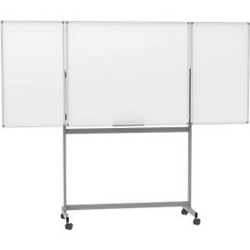 Mobile Whiteboard-Klapptafel MAULstandard, weiß kunststoffbeschichtet, magnethaftend, 2 Flügel, B 1500 x H 1000 mm