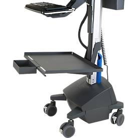 Mobiler Arbeitsplatz Ergotron StyleView® SV42-8302-2, Monitorgelenk für 1 Display bis 24', Arbeitsfläche, Tastatur-/Mausablage, integrierte Stromversorgung