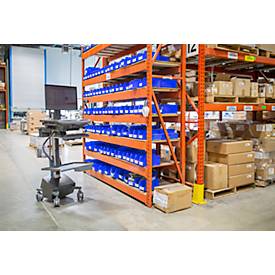 Mobiler Arbeitsplatz Ergotron StyleView® SV42-8302-2, Monitorgelenk für 1 Display bis 24', Arbeitsfläche, Tastatur-/Mausablage, integrierte Stromversorgung