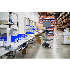 Mobiler Arbeitsplatz Ergotron StyleView® SV42-8302-2, Monitorgelenk für 1 Display bis 24', Arbeitsfläche, Tastatur-/Mausablage, integrierte Stromversorgung