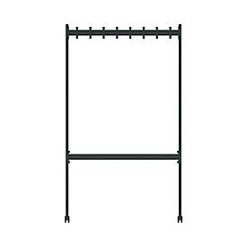 Mobiler Garderobenständer Functionals KOMPAKT, 40 Haken, mit Bremse, H 1000 mm, Stahl und Kunststoff, dunkelgrau