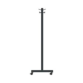 Mobiler Garderobenständer Functionals KOMPAKT, 40 Haken, mit Bremse, H 1000 mm, Stahl und Kunststoff, dunkelgrau