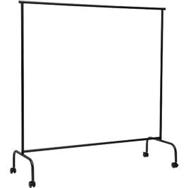 Mobiler Garderobenständer MAULlimbo, ausziehbare Seitenarme, B 1510 x T 500 x H 1560 mm, schwarz + 10 Kleiderbügel, schmutzhemmende Oberfläche, schwarz