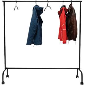 Mobiler Garderobenständer MAULlimbo, ausziehbare Seitenarme, B 1510 x T 500 x H 1560 mm, schwarz + 10 Kleiderbügel, schmutzhemmende Oberfläche, schwarz
