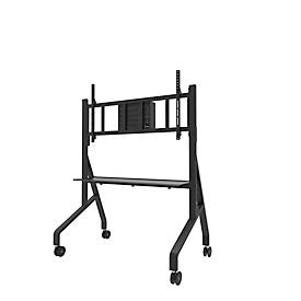 Mobiler Monitorständer Neomounts by Newstar FL50-575BL1 MOVE Go XL, für 1 Display bis 110'/125 kg, höhenverstellbar, Hardwarefach, schwarz