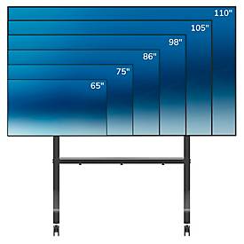 Mobiler Monitorständer Neomounts by Newstar FL50-575BL1 MOVE Go XL, für 1 Display bis 110'/125 kg, höhenverstellbar, Hardwarefach, schwarz
