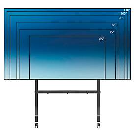 Mobiler Monitorständer Neomounts by Newstar FL50-575BL1 MOVE Go XL, für 1 Display bis 110'/125 kg, höhenverstellbar, Hardwarefach, schwarz