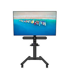 Mobiler Monitorständer Neomounts by Newstar FL50S-825BL1 MOVE Up, für 1 Display bis 75'/70 kg, höhenverstellbar, Kabelkanal, Hardwarefach, schwarz