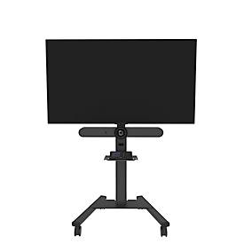 Mobiler Monitorständer Neomounts by Newstar FL50S-825BL1 MOVE Up, für 1 Display bis 75'/70 kg, höhenverstellbar, Kabelkanal, Hardwarefach, schwarz