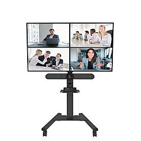 Mobiler Monitorständer Neomounts by Newstar FL50S-825BL1 MOVE Up, für 1 Display bis 75'/70 kg, höhenverstellbar, Kabelkanal, Hardwarefach, schwarz