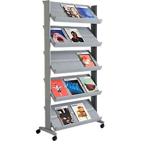 Mobiler Prospektständer UNO, alufarben 