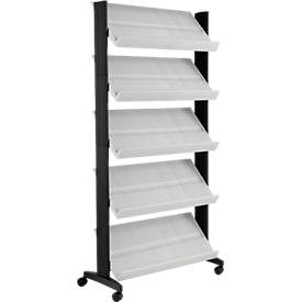 Mobiler Prospektständer UNO, grau