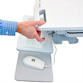 Mobiler Visitenwagen ergotron® StyleView SV42, bis 14,1 kg, für Bildschirme bis 24″, Arbeitsfläche B 568 x T 502 mm, feststellbare Rollen, höhenverstellbar
