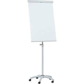 Mobiles Flipchart Franken X-tra!Line, höhenverstellbar, Schnellwechselhalterung, Ablageschale, magnethaftende Tafel mit B 680 x H 1050 mm, 5 Laufrollen