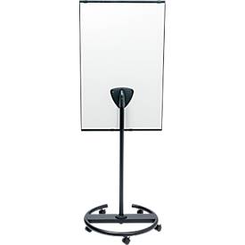 Mobiles Flipchart Legamaster Sketch Easy, magnetische Tafel, Rundfuß, inkl. Abschlageschale, B 680 x H 1050 mm, schwarz-weiß