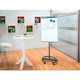 Mobiles Flipchart Legamaster Sketch Easy, magnetische Tafel, Rundfuß, inkl. Abschlageschale, B 680 x H 1050 mm, schwarz-weiß