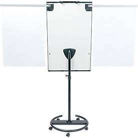 Mobiles Flipchart Legamaster Sketch Pro, magnetische Tafel, höhenverstellbar, 2 Seitenarme, Rundfuß, inkl. Starterset, B 680 x H 1050 mm, schwarz-weiß