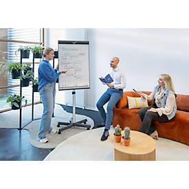 Mobiles Flipchart Legamaster Sketch Pro, magnetische Tafel, höhenverstellbar, 2 Seitenarme, Sternfuß, inkl. Starterset, B 680 x H 1050 mm, schwarz-weiß