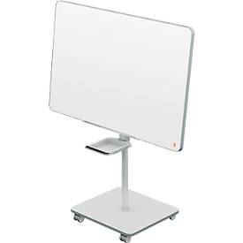Mobiles Flipchart Nobo Move & Meet, abnehmbares Whiteboard, magnetisch, B 714 x T 1200 x H 453 mm, Stahl, weiß